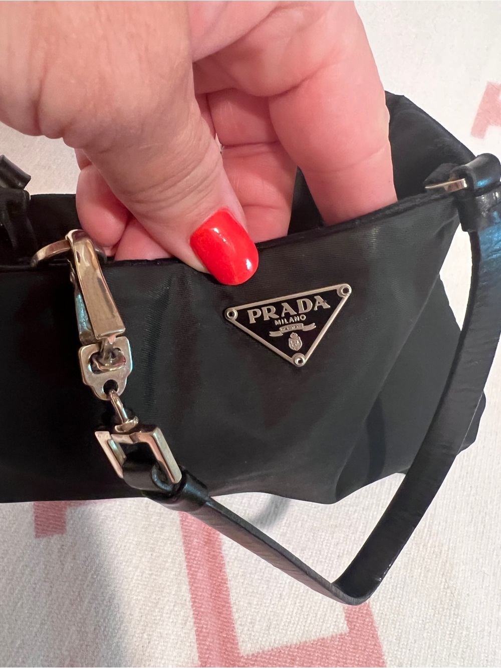 Prada⭐️Black Nylon Mini Bag! Satin vintage rare in excellent condition!